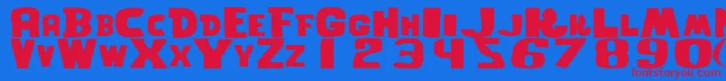 フォントGhostwordsRegular – 赤い文字の青い背景
