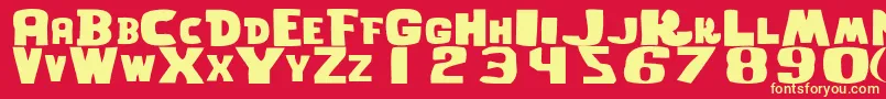 GhostwordsRegular Font – Yellow Fonts on Red Background