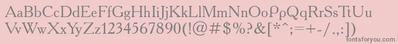 フォントAcademyctt – ピンクの背景に灰色の文字