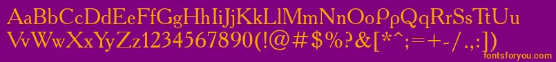 Academyctt Font – Orange Fonts on Purple Background