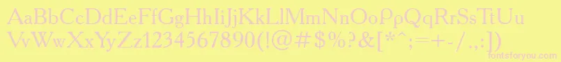 Academyctt Font – Pink Fonts on Yellow Background