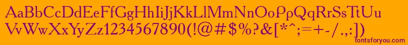 Academyctt Font – Purple Fonts on Orange Background