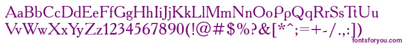 Academyctt-fontti – violetit fontit valkoisella taustalla