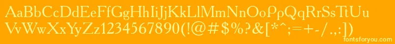 Academyctt Font – Yellow Fonts on Orange Background