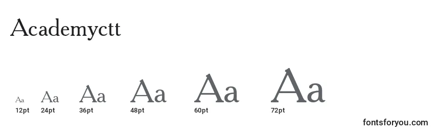 Academyctt Font Sizes