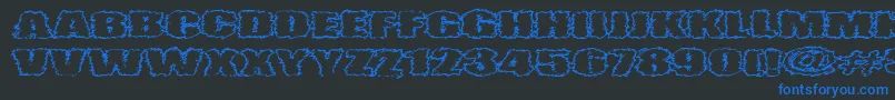 VtcAngorachikOutline Font – Blue Fonts on Black Background