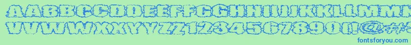 VtcAngorachikOutline Font – Blue Fonts on Green Background