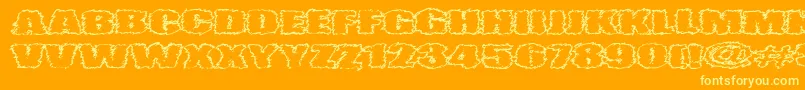 VtcAngorachikOutline Font – Yellow Fonts on Orange Background