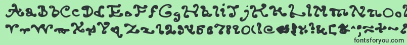 Kkendcld Font – Black Fonts on Green Background