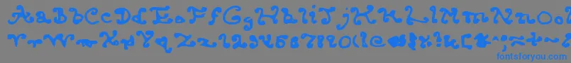 Kkendcld Font – Blue Fonts on Gray Background