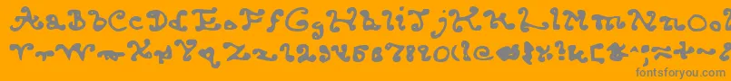 Kkendcld-Schriftart – Graue Schriften auf orangefarbenem Hintergrund