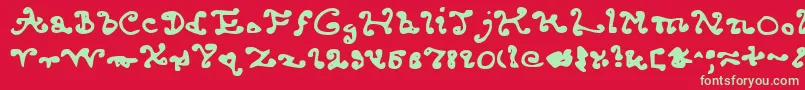 フォントKkendcld – 赤い背景に緑の文字