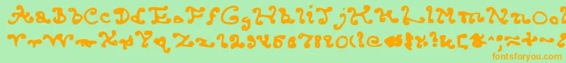 Kkendcld Font – Orange Fonts on Green Background