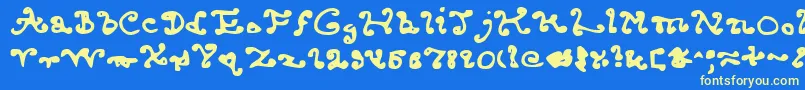 フォントKkendcld – 黄色の文字、青い背景