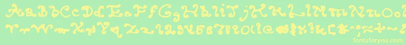 Kkendcld Font – Yellow Fonts on Green Background