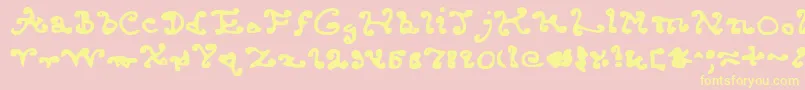 Kkendcld Font – Yellow Fonts on Pink Background