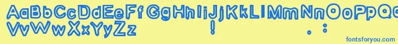 HugYourIntern1 Font – Blue Fonts on Yellow Background