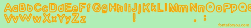HugYourIntern1 Font – Orange Fonts on Green Background