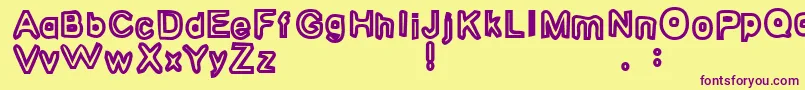 HugYourIntern1 Font – Purple Fonts on Yellow Background