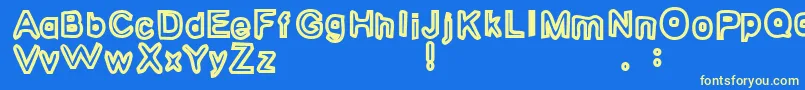 HugYourIntern1 Font – Yellow Fonts on Blue Background