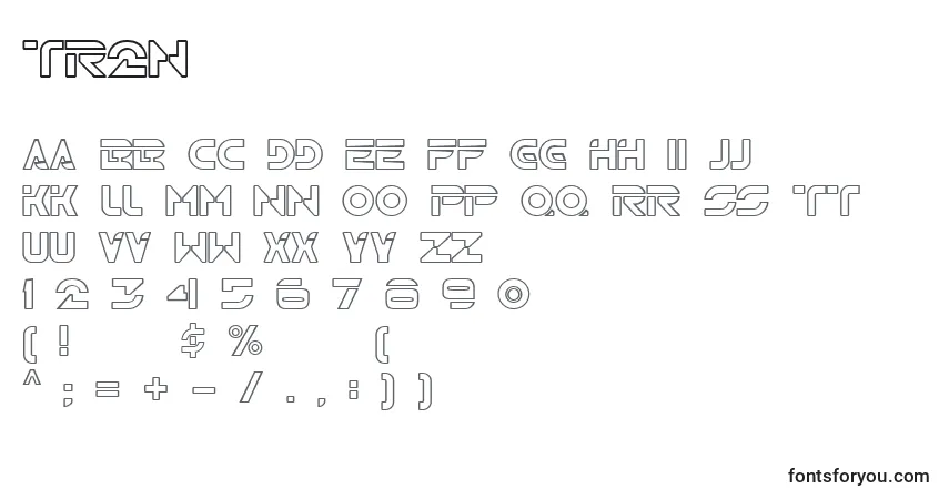 Czcionka Tr2n – alfabet, cyfry, specjalne znaki