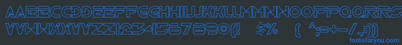 Tr2n Font – Blue Fonts on Black Background