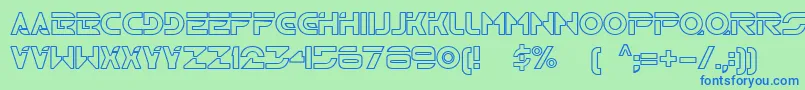 フォントTr2n – 青い文字は緑の背景です。