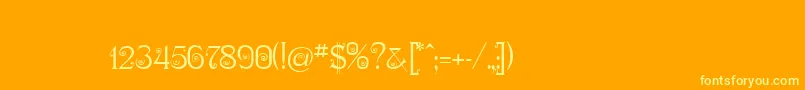 フォントNymphaTwo – オレンジの背景に黄色の文字