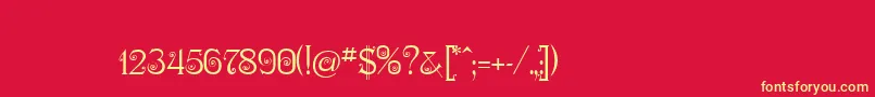 フォントNymphaTwo – 黄色の文字、赤い背景