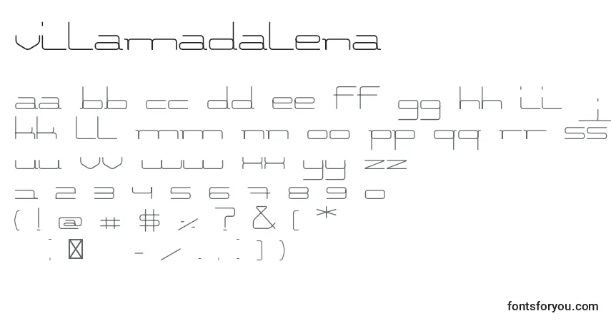 A fonte VilaMadalena – alfabeto, números, caracteres especiais