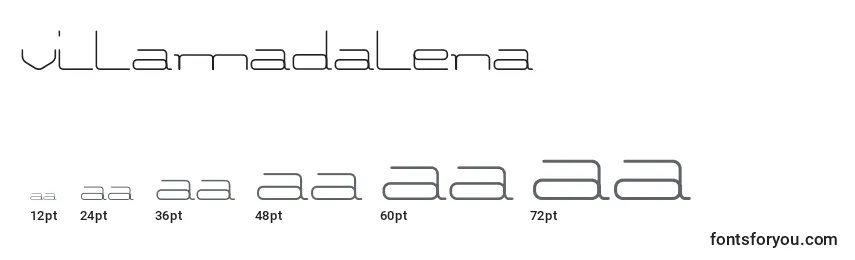 Размеры шрифта VilaMadalena