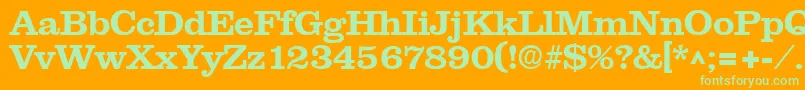 NewslineSfBold Font – Green Fonts on Orange Background