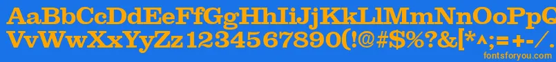 NewslineSfBold Font – Orange Fonts on Blue Background
