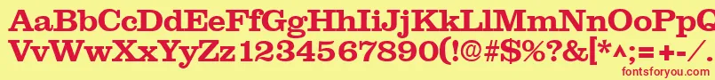 NewslineSfBold Font – Red Fonts on Yellow Background