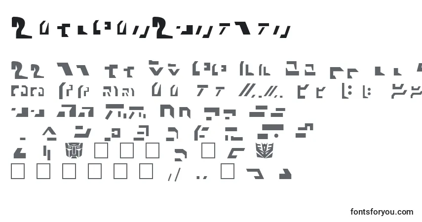 Czcionka AncientAutobot – alfabet, cyfry, specjalne znaki