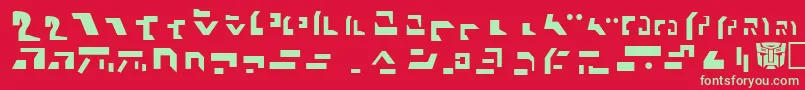 AncientAutobot Font – Green Fonts on Red Background