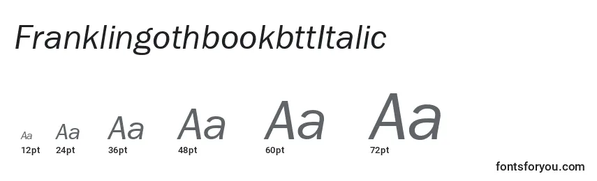 Размеры шрифта FranklingothbookbttItalic