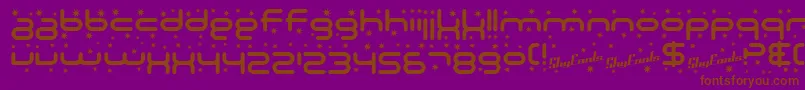 SfTechnodelight Font – Brown Fonts on Purple Background