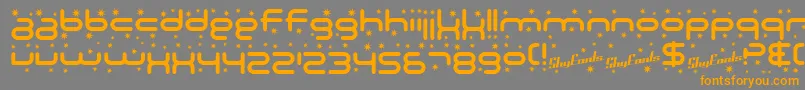 SfTechnodelight-Schriftart – Orangefarbene Schriften auf grauem Hintergrund