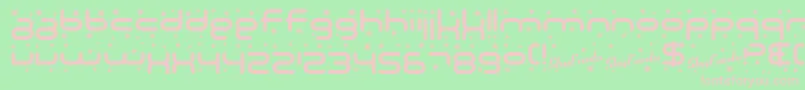 SfTechnodelight Font – Pink Fonts on Green Background