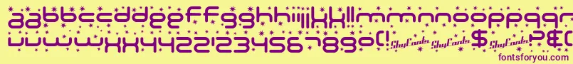 SfTechnodelight Font – Purple Fonts on Yellow Background