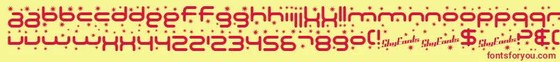 SfTechnodelight Font – Red Fonts on Yellow Background