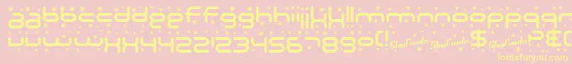 SfTechnodelight Font – Yellow Fonts on Pink Background