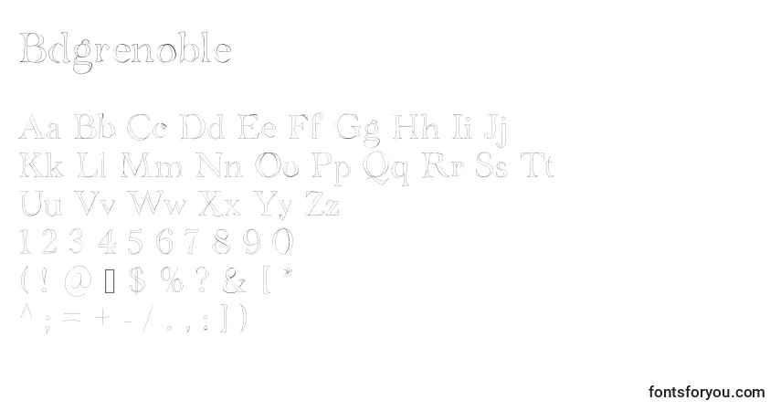 Bdgrenoble-fontti – aakkoset, numerot, erikoismerkit