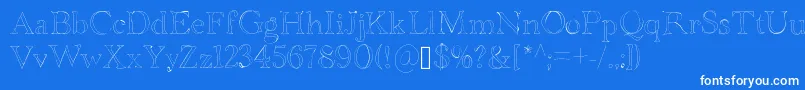 Bdgrenoble-Schriftart – Weiße Schriften auf blauem Hintergrund