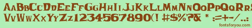 Frantic Font – Brown Fonts on Green Background