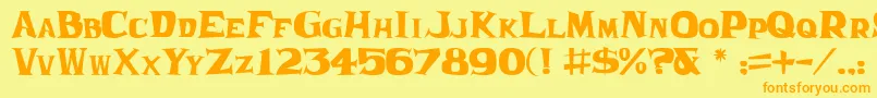 Frantic Font – Orange Fonts on Yellow Background