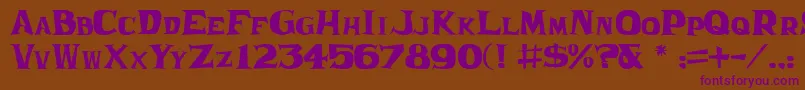 Frantic Font – Purple Fonts on Brown Background