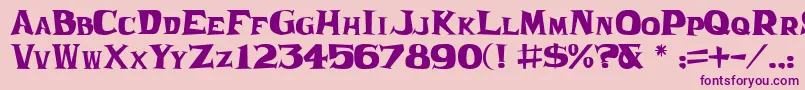 Frantic Font – Purple Fonts on Pink Background