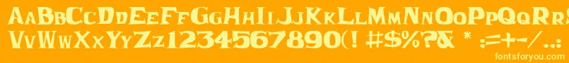 Frantic Font – Yellow Fonts on Orange Background